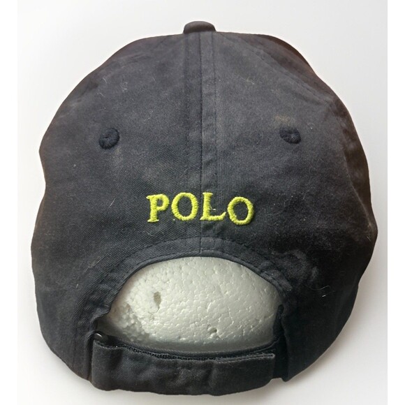 Polo Ralph Lauren Hat Cap Navy Blue Neon Green Pony Logo Adjustable Baseball - Picture 3 of 7